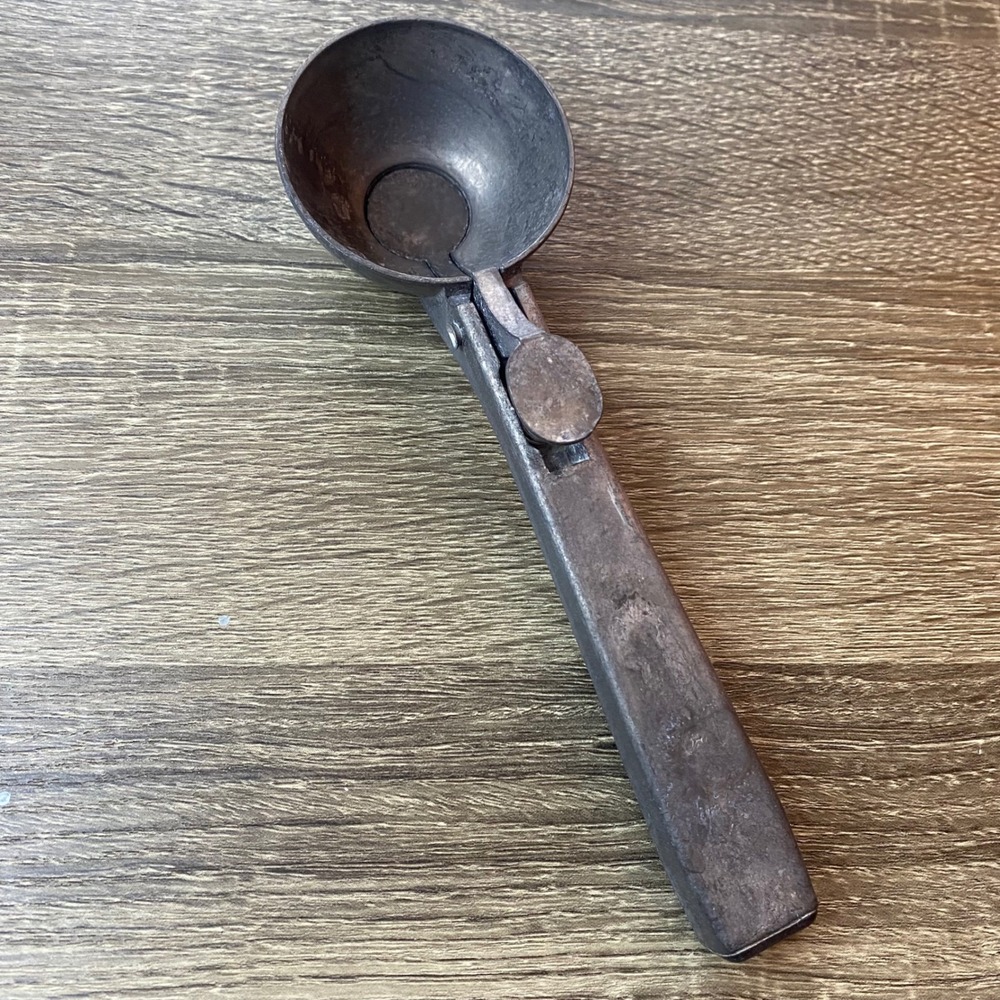 Antique‎ Ice Cream Scoop Primitive Industrial Thumb Press Release
